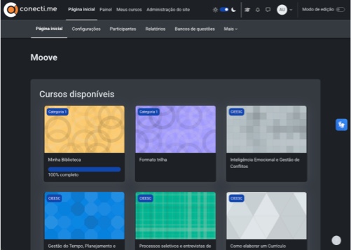 Moove em modo escuro